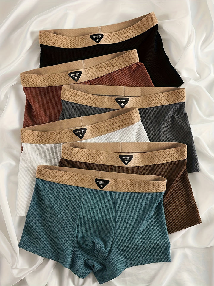 Heren Boxershorts | Zacht & Ademend | 6-Pack in Effen Kleuren | Comfortabel Polyester