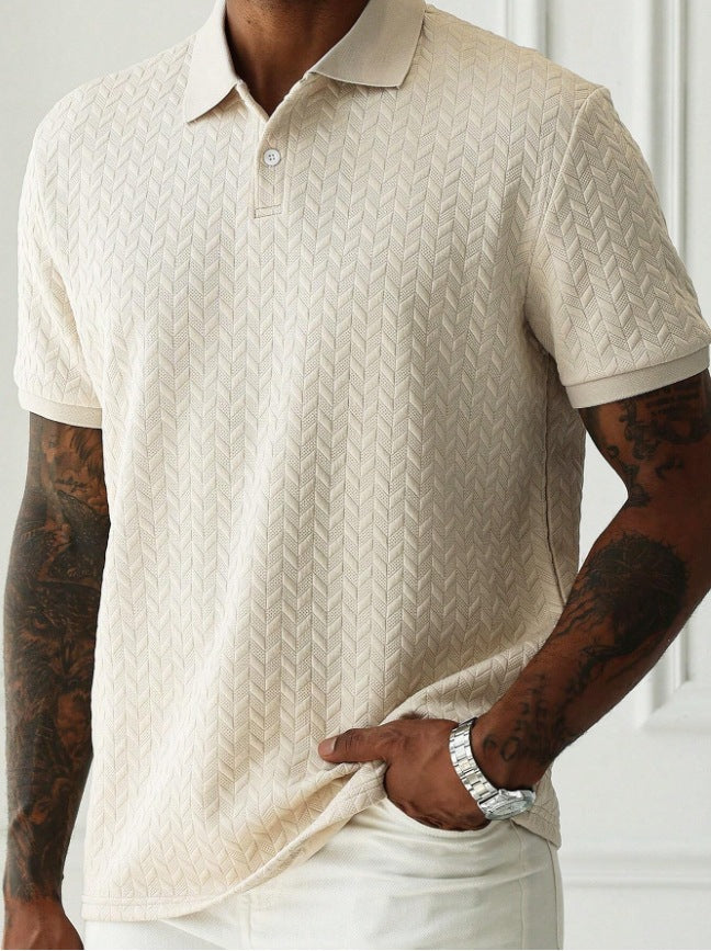 Heren Poloshirt | Korte Mouw & Unieke Textuur | Stijlvolle Kleding | Casual Fit