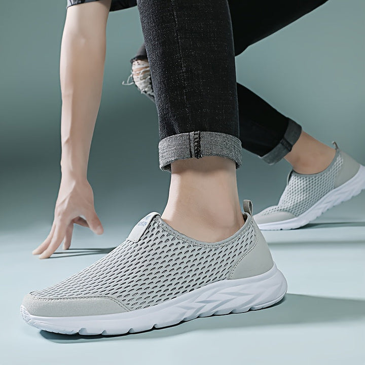 Heren Slip-on Sneakers | Ademend Mesh | Comfortabele Wandelschoenen | Lichtgewicht Sportschoen
