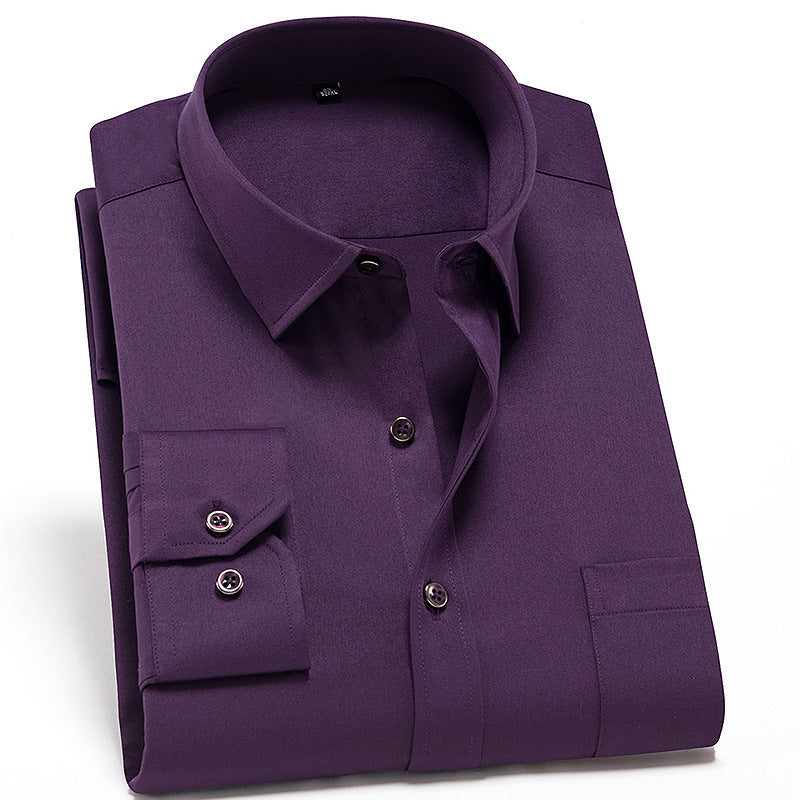 Heren Overhemd | Klassiek & Formeel | Effen Kleur | Katoen-Polyester Blend