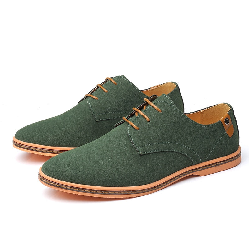 Heren Oxford Schoenen | Suède Look | Stijlvol & Comfortabel | Vetersluiting & Gripzool