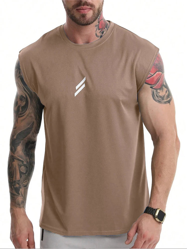 Heren Sport top | Mouwloze Top | Ronde Hals | Sportief