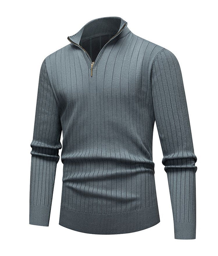 Heren Gebreid Shirt | Half-Zip Kraag | Warme Twisted Knit | Herfst/Winter | Polyester