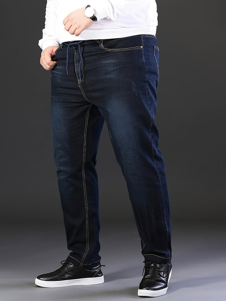 Heren Jeans | Elastische Taille | Rekbaar & Geribbeld | Grote Maten