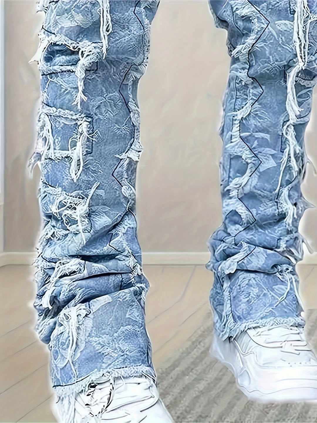 Heren Jeans | Effen Kleur & Rafelige Details | Skinny Fit met Zakken | Casual