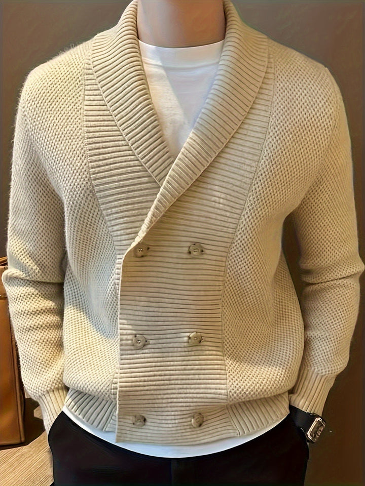 Vest Heren | Gebreid & Warm | Sjaalkraag & Lange Mouwen