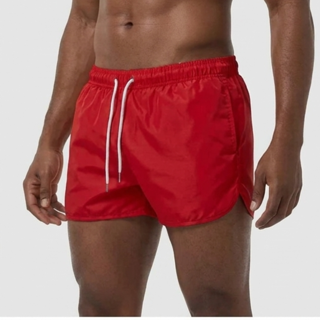 Heren Badeshorts Effen - Zomerse Zwemshorts - Rood