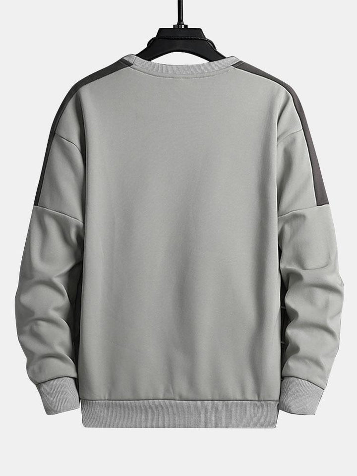 Heren Bergprint Crew Neck Sweatshirt - Relaxed Fit Streetwear