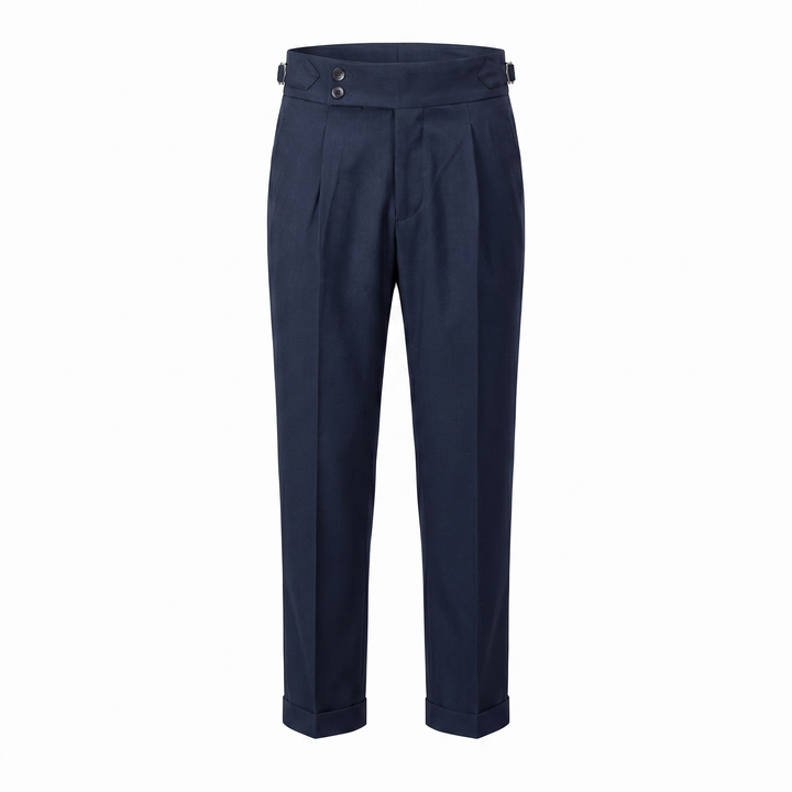Heren Broek met Dubbele Plooi - Elegant Taps Toelopend