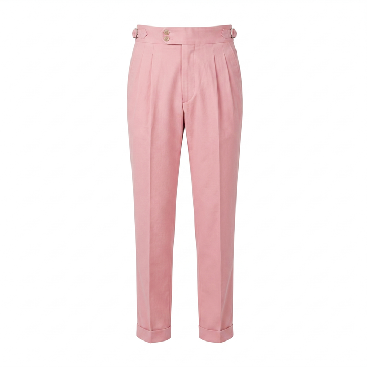 Heren Broek met Dubbele Plooi - Elegant Taps Toelopend