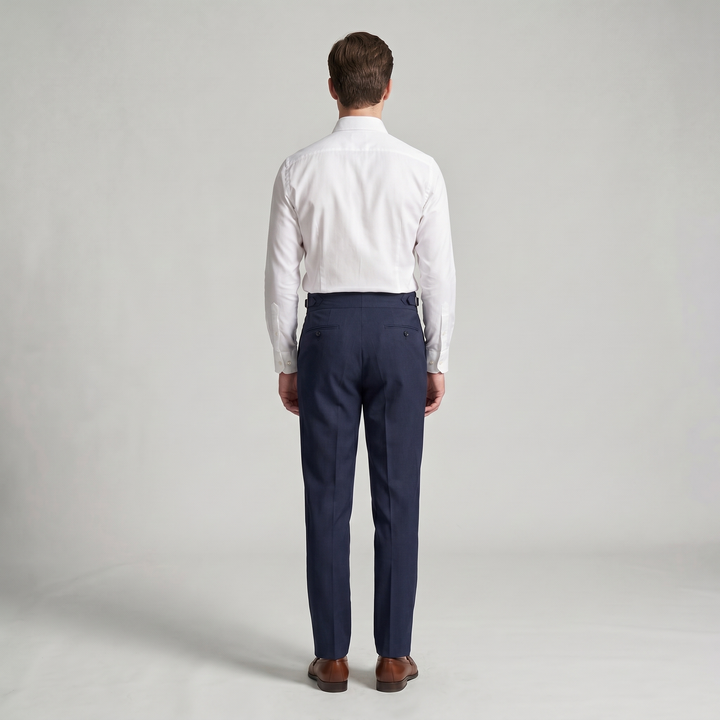 Heren Broek met Dubbele Plooi - Elegant Taps Toelopend
