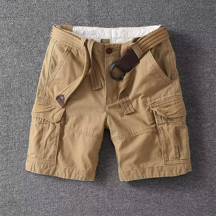 Heren Cargo Shorts met Zakken - Klassiek Design - Beige