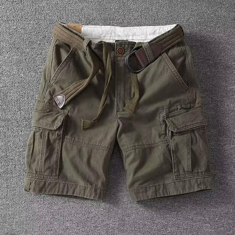 Heren Cargo Shorts met Zakken - Klassiek Design - Groen