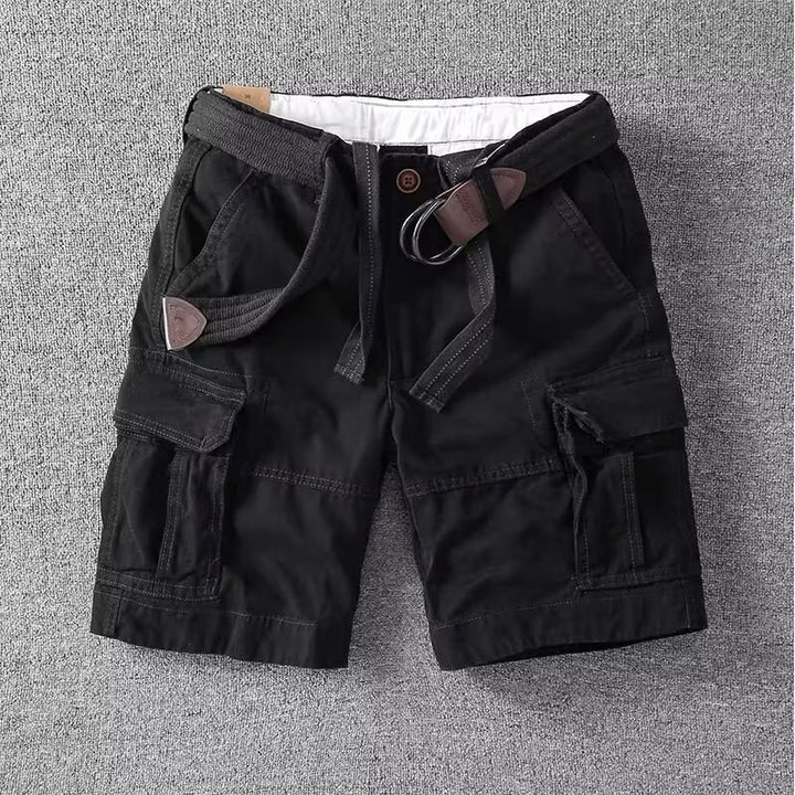 Heren Cargo Shorts met Zakken - Klassiek Design - Zwart