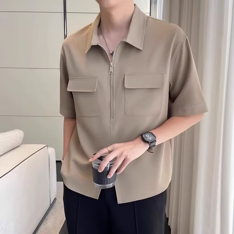 Heren Casual Ritshirt met Kraag - Zomerse Stijl