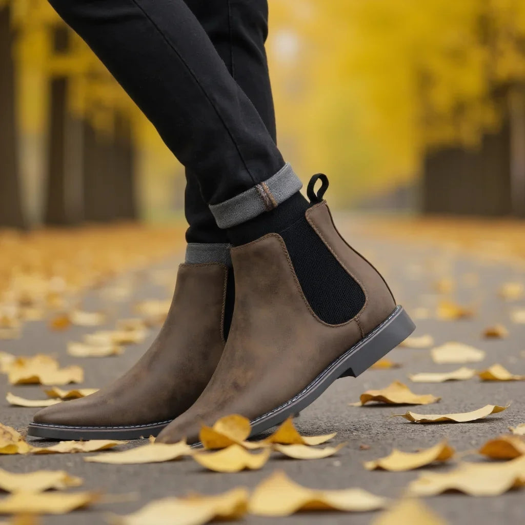 Heren Chelsea Boots met Elastische Zijpanelen - Klassiek Design