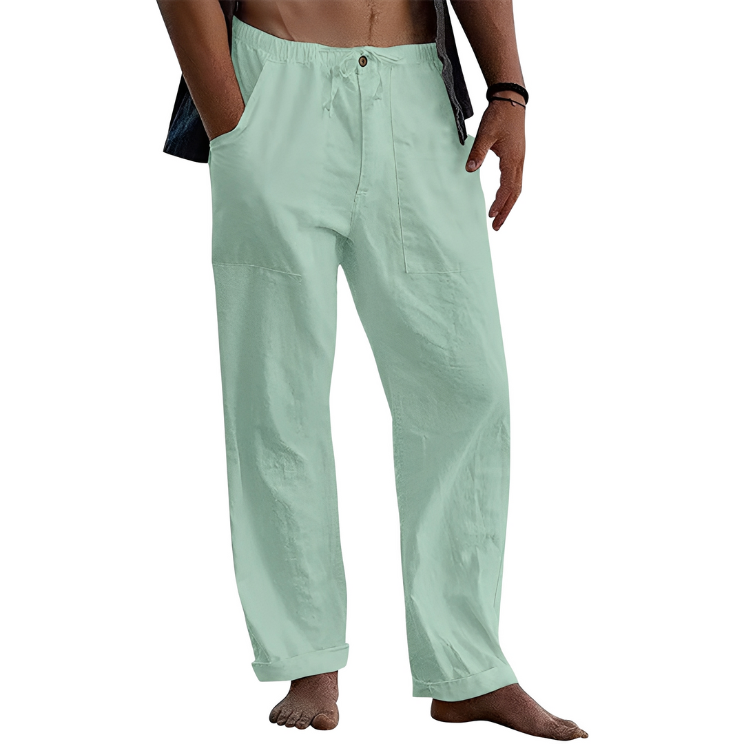 Heren chino broek - Klassieke smart-casual snit - Lichtgroen