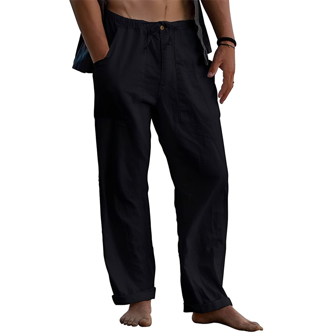 Heren chino broek - Klassieke smart-casual snit - Zwart