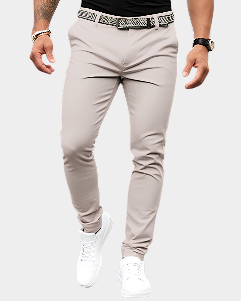 Heren Chino Broek - Smart-Casual Snit - Beige