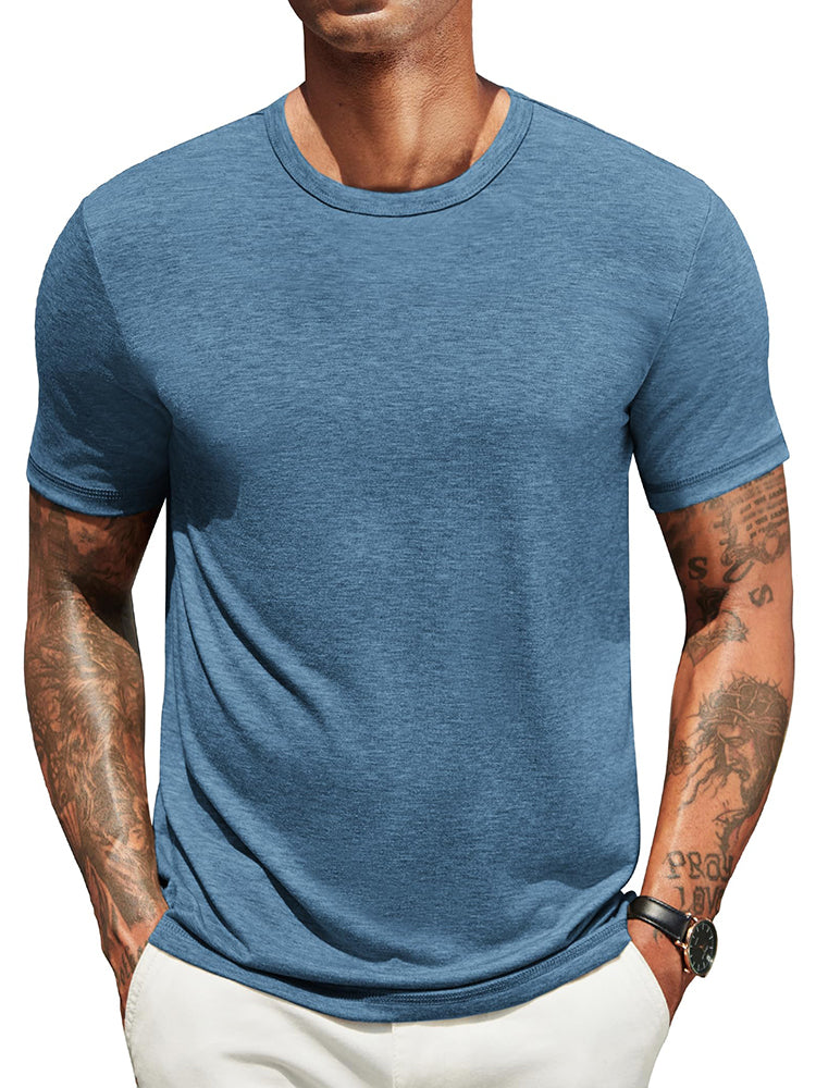 Heren Classic T-Shirt - Comfortabel Dagelijks Shirt - Donkerblauw