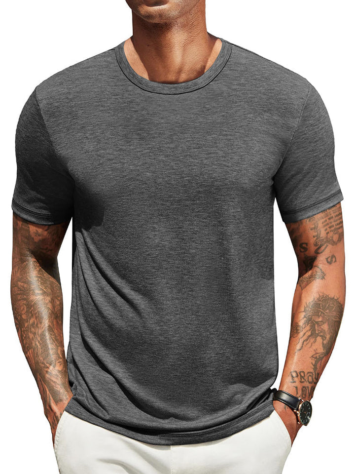 Heren Classic T-Shirt - Comfortabel Dagelijks Shirt - Donkergrijs