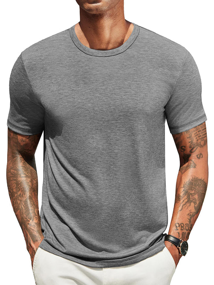 Heren Classic T-Shirt - Comfortabel Dagelijks Shirt - Grijs