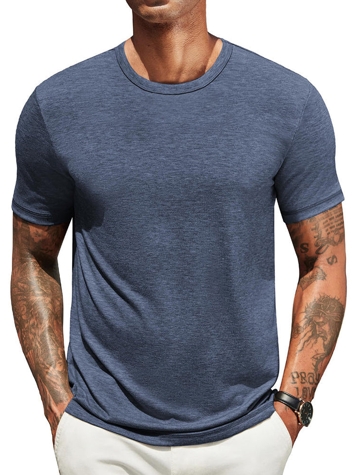 Heren Classic T-Shirt - Comfortabel Dagelijks Shirt - Marineblauw