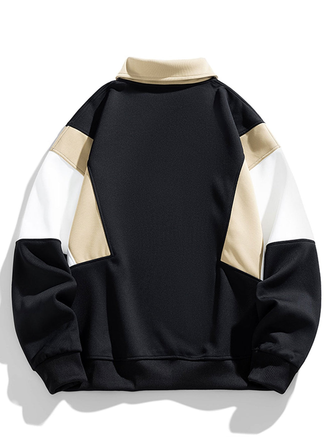 Heren Colorblock Polokraag Sweatshirt - Relaxed Fit