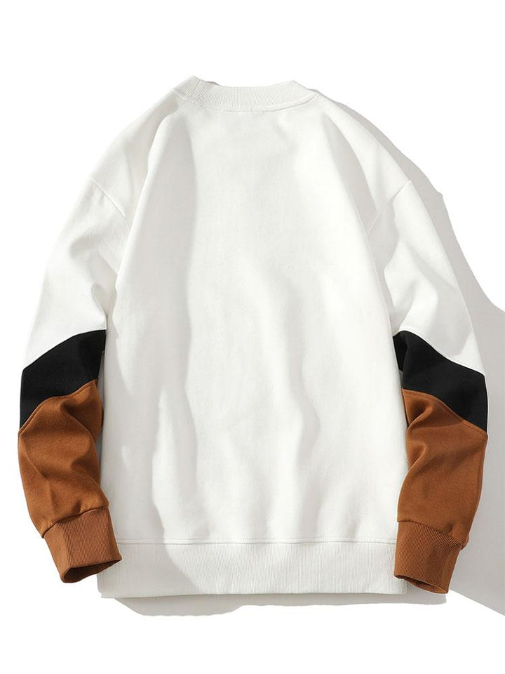 Heren Colorblock Sweatshirt met Contrastmouwen - Relaxed Fit