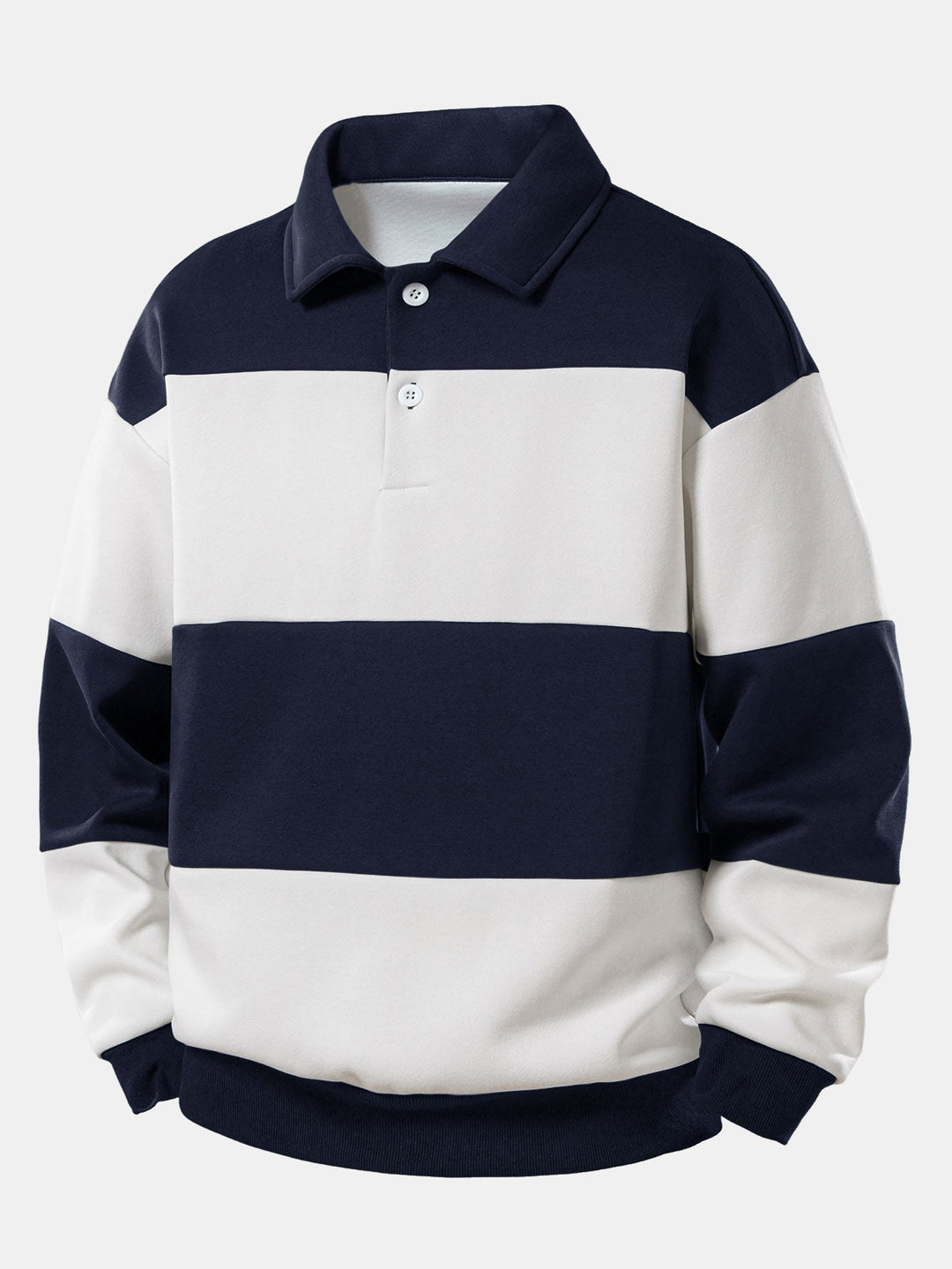 Heren Colour Block Polokraag Sweatshirt in marineblauw, Relaxed Fit