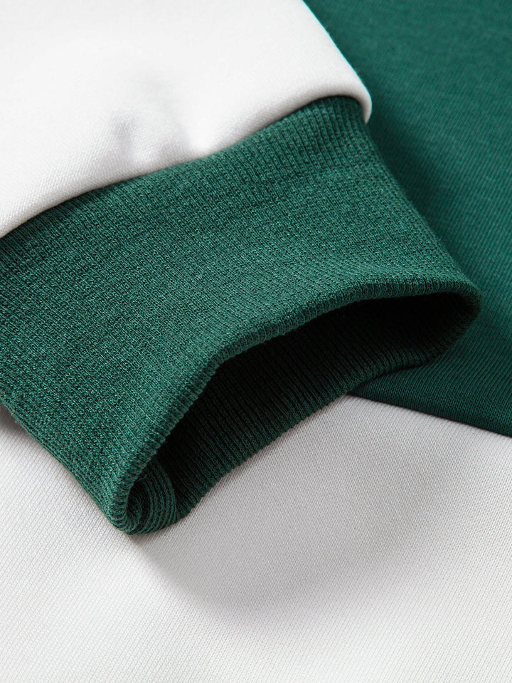 Heren Colour Block Polokraag Sweatshirt - Relaxed Fit