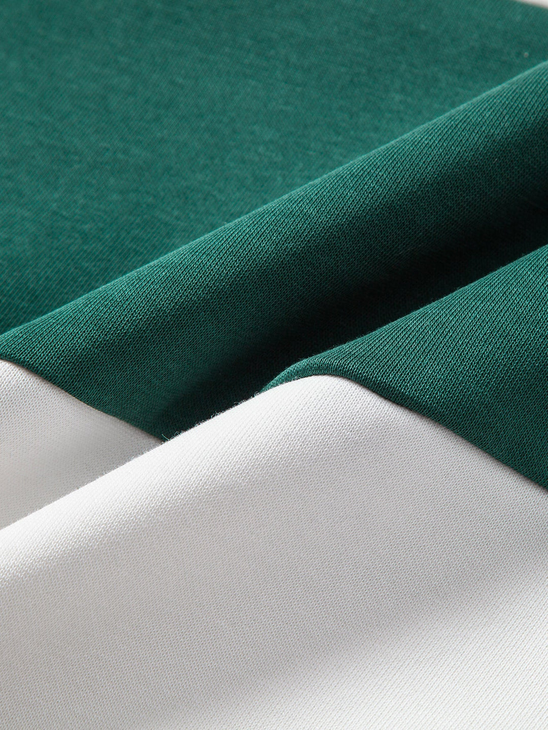 Heren Colour Block Polokraag Sweatshirt - Relaxed Fit