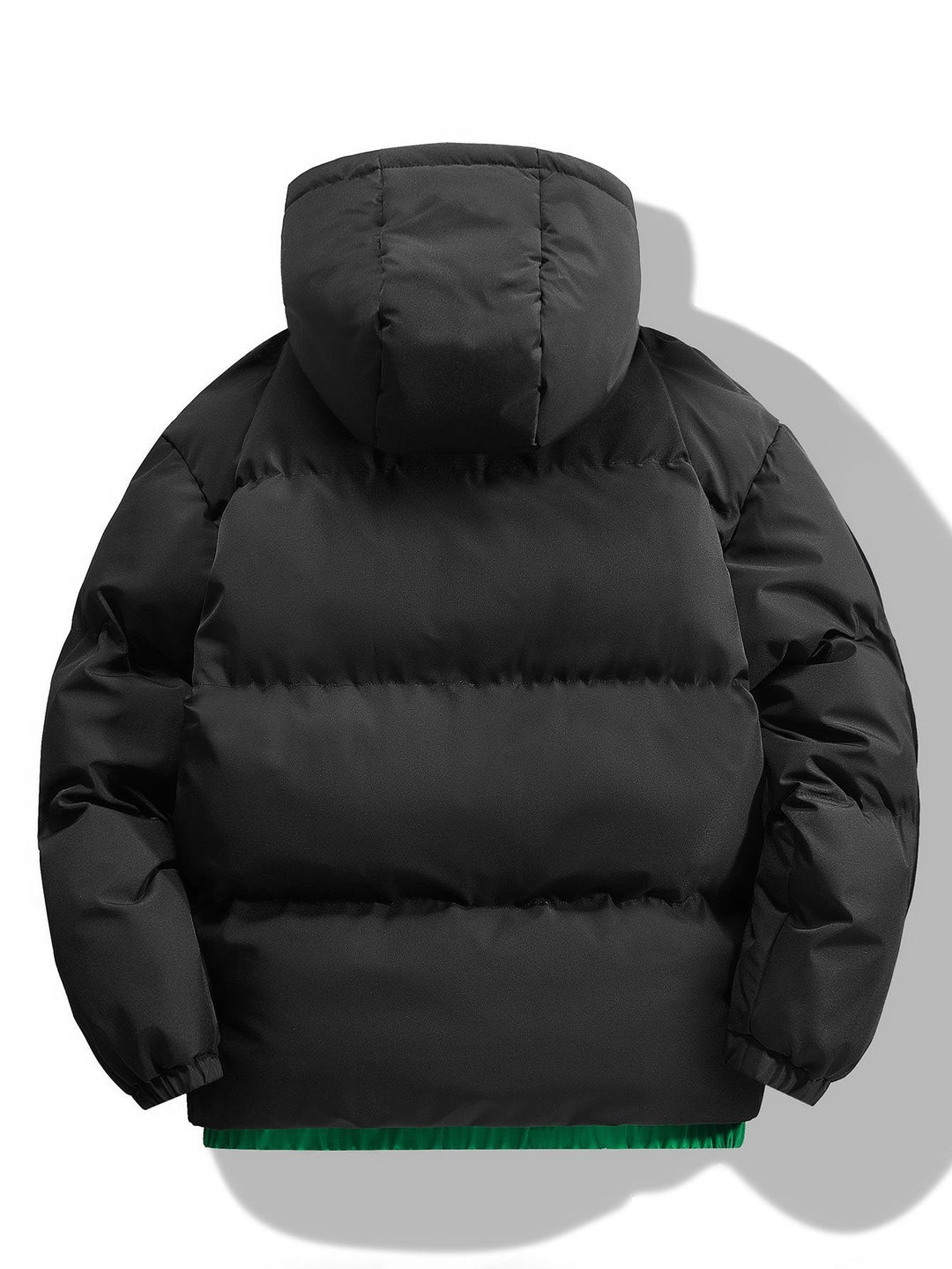 Heren Contrast Gewatteerde Parka - Winterjas met Groen Voering