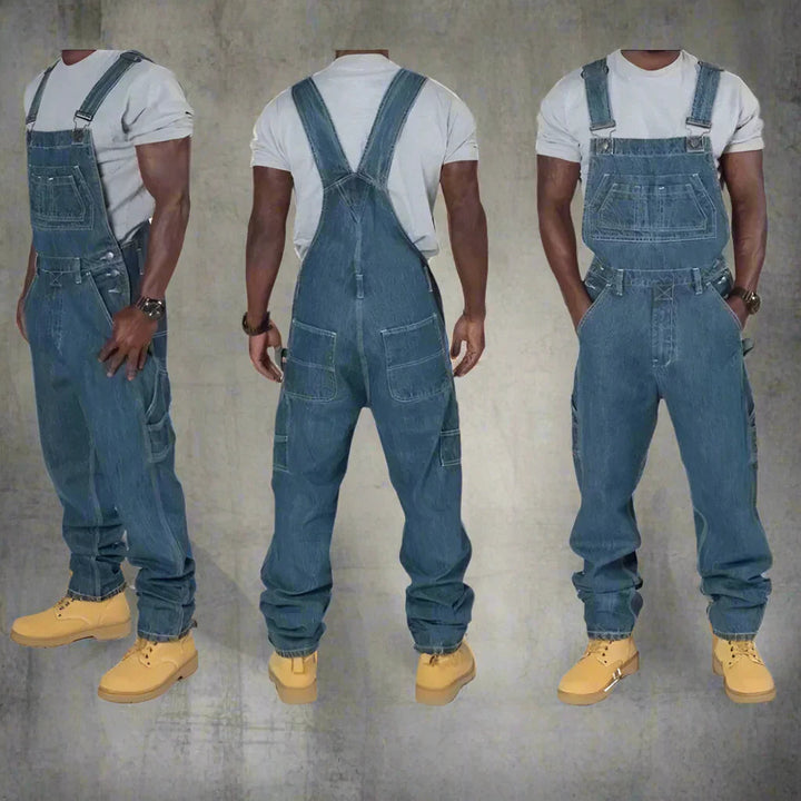 Heren Denim Overall Rechte Pijp - Moderne Werkkleding - Blauw