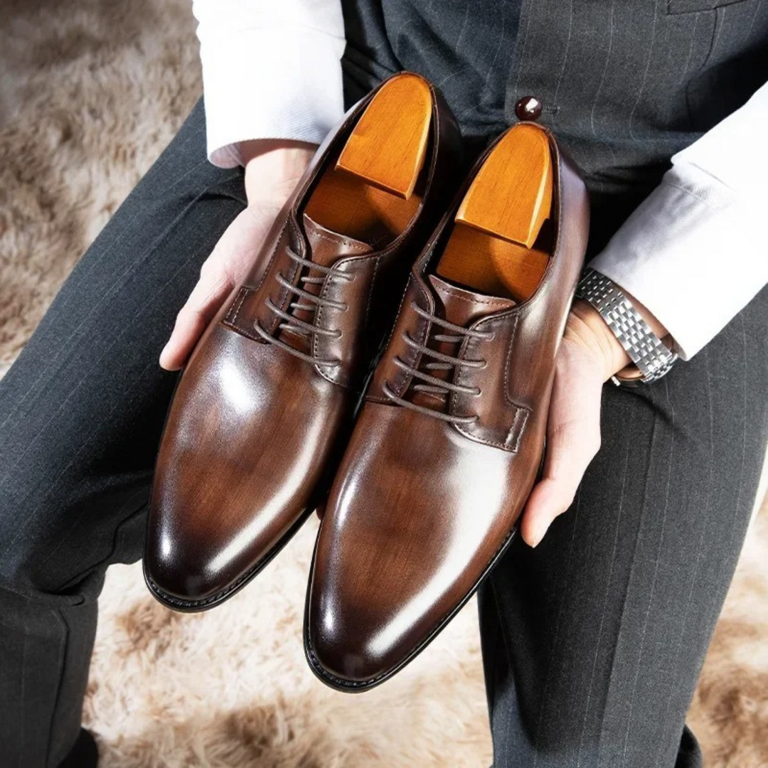 Heren Derby Nette Schoenen - Klassieke Oxfordstijl - Bruin