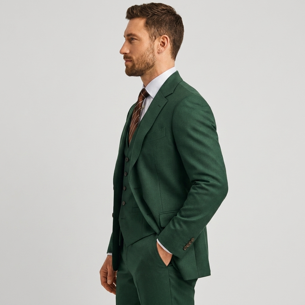 Heren driedelig pak met gilet - klassieke snit