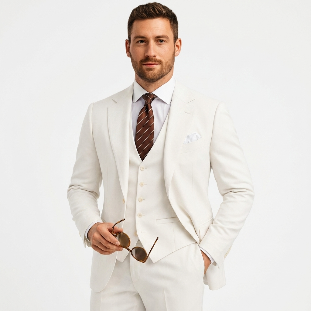 Heren driedelig pak met gilet - klassieke snit