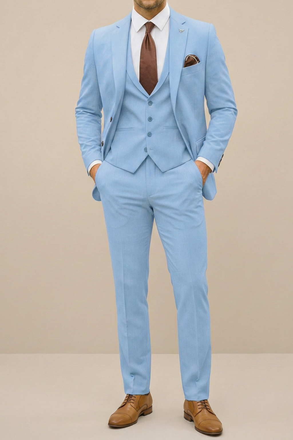 Heren driedelig pak slim fit bruiloft