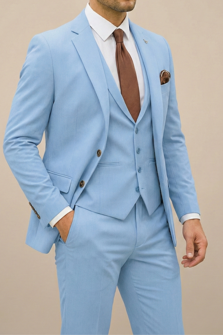 Heren driedelig pak slim fit bruiloft
