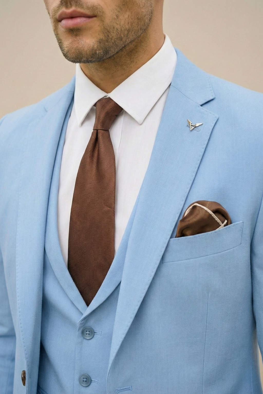 Heren driedelig pak slim fit bruiloft