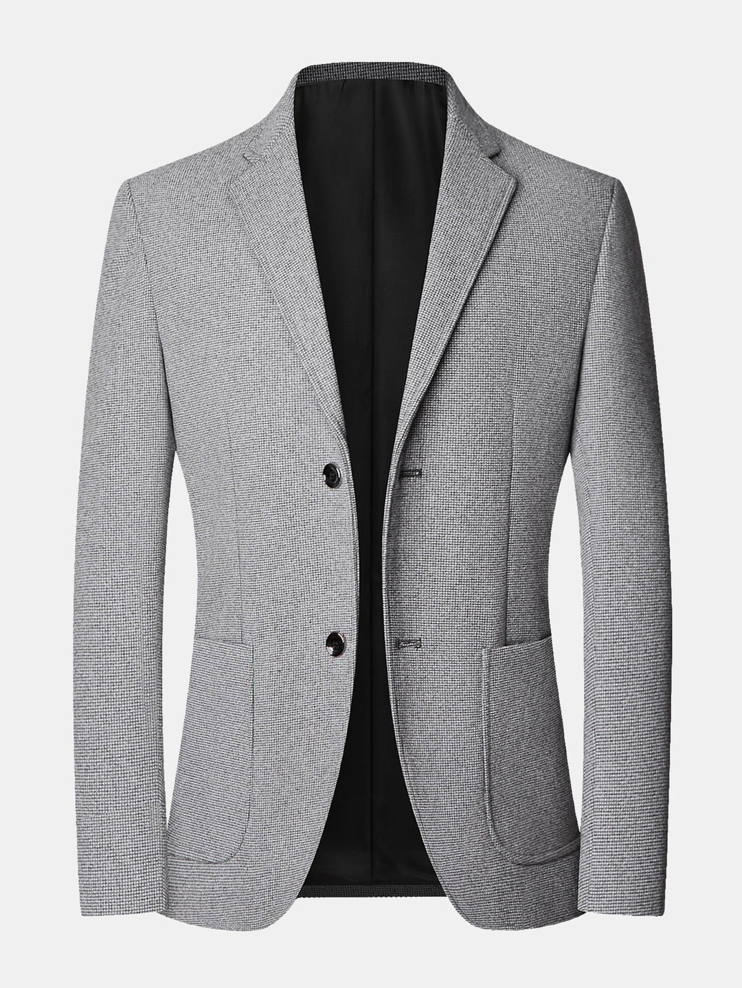 Heren Fijne Ruitblazer met Gekerfde Revers – Klassieke Snit - Grijs