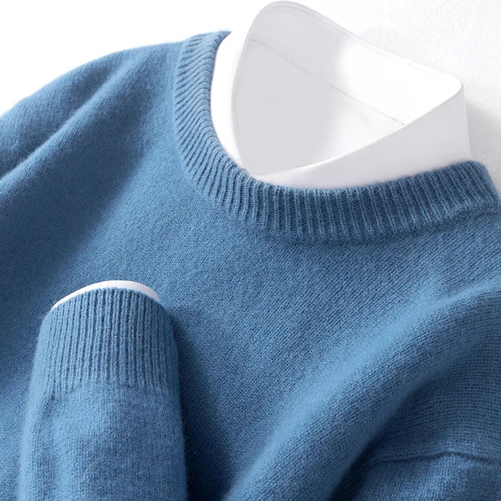 Heren Fijngebreide Crew-Neck Trui - Klassieke Pasvorm