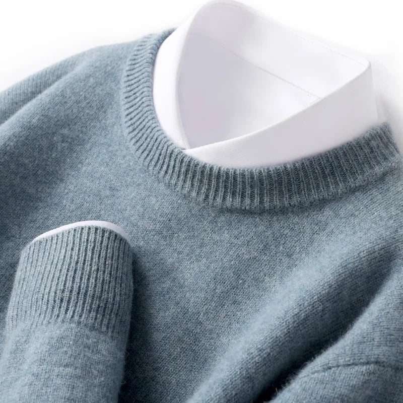 Heren Fijngebreide Crew-Neck Trui - Klassieke Pasvorm