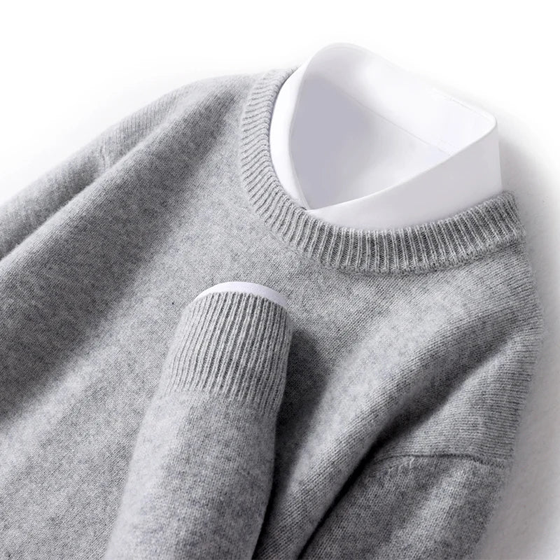 Heren Fijngebreide Crew-Neck Trui - Klassieke Pasvorm