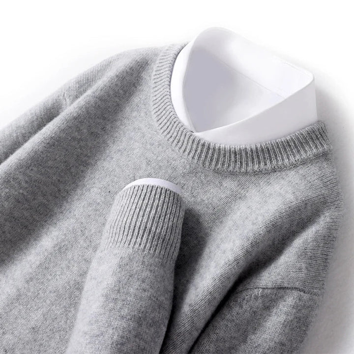 Heren Fijngebreide Crew-Neck Trui - Klassieke Pasvorm