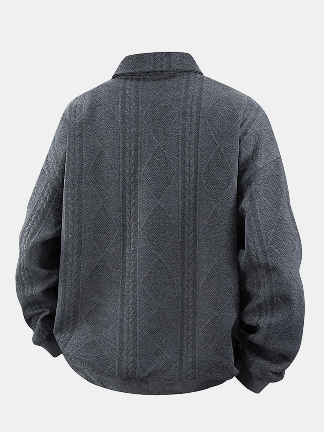 Heren Geometrische Jacquard Polokraag Sweater - Relaxed Fit