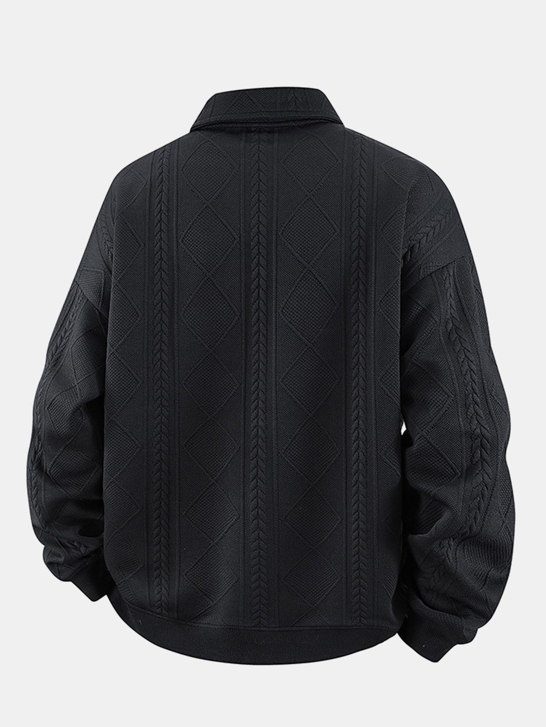 Heren Geometrische Jacquard Polokraag Sweater - Relaxed Fit