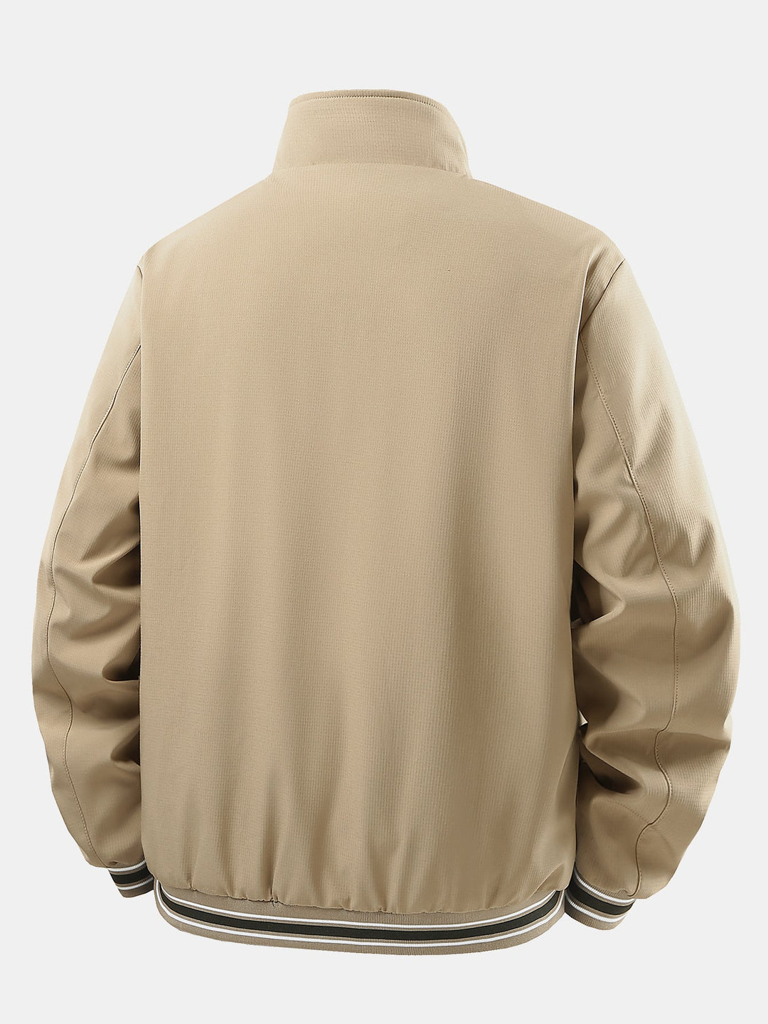 Heren Geruit Gevoerde Ritsjack met Staande Kraag - Relaxed Fit