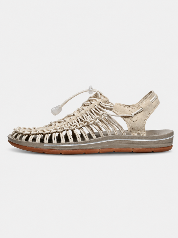 Heren Gesloten Teenslippers met Uitsnijding - Zomerse Sandalen - Beige