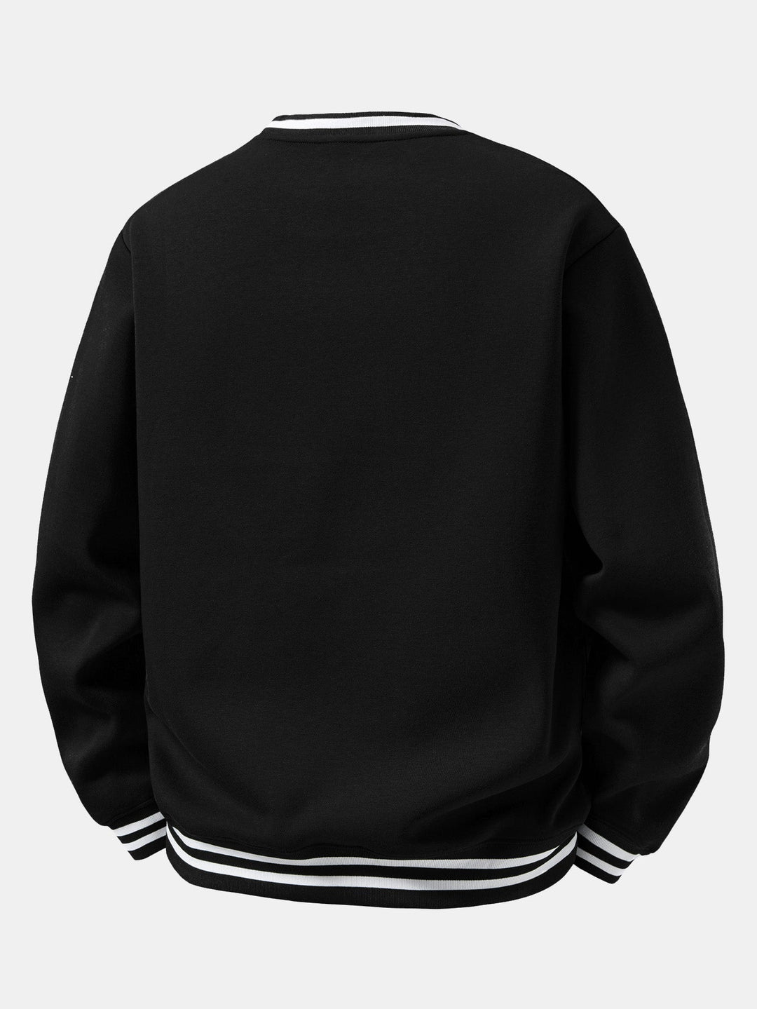 Heren Gestreepte Crew Neck Sweatshirt - Relaxed Fit Casual